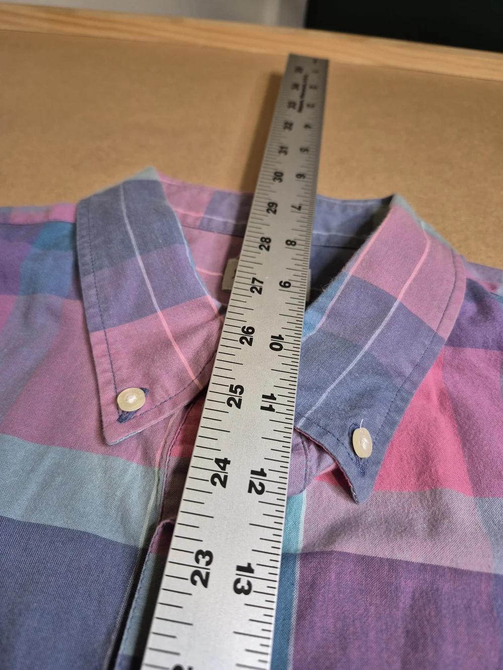 J. Crew Men's Plaid 1/4 Button-Down Shirt in Pink, Blue & Teal 4340/6